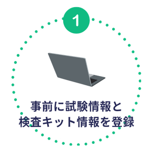 ステップ1：事前に試験情報と検査キット情報を登録